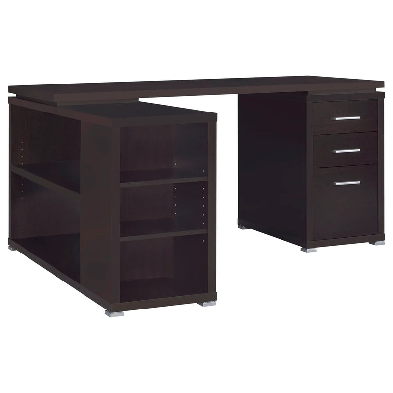 Yvette 60-inch 3-drawer L-Shape Computer Desk Cappuccino by Unique Piece Furniture