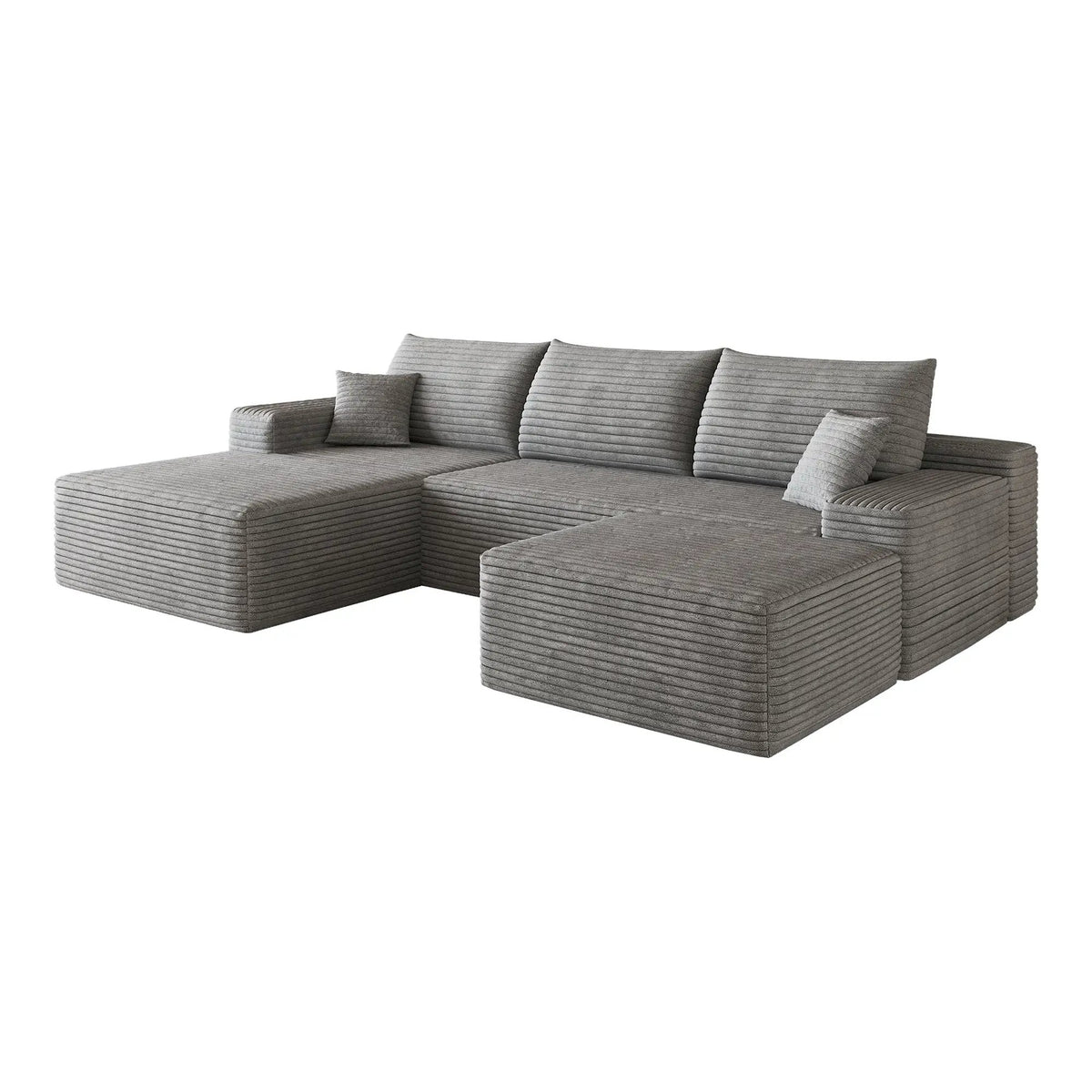 107" Cloud Sectional Sofa with 1 Ottoman by HouseOfZazla