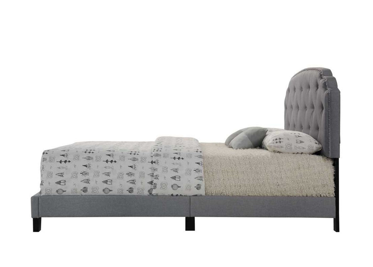 Queen Upholstered Bed with Tufted Headboard - Dark Gray, photo 2 of 4