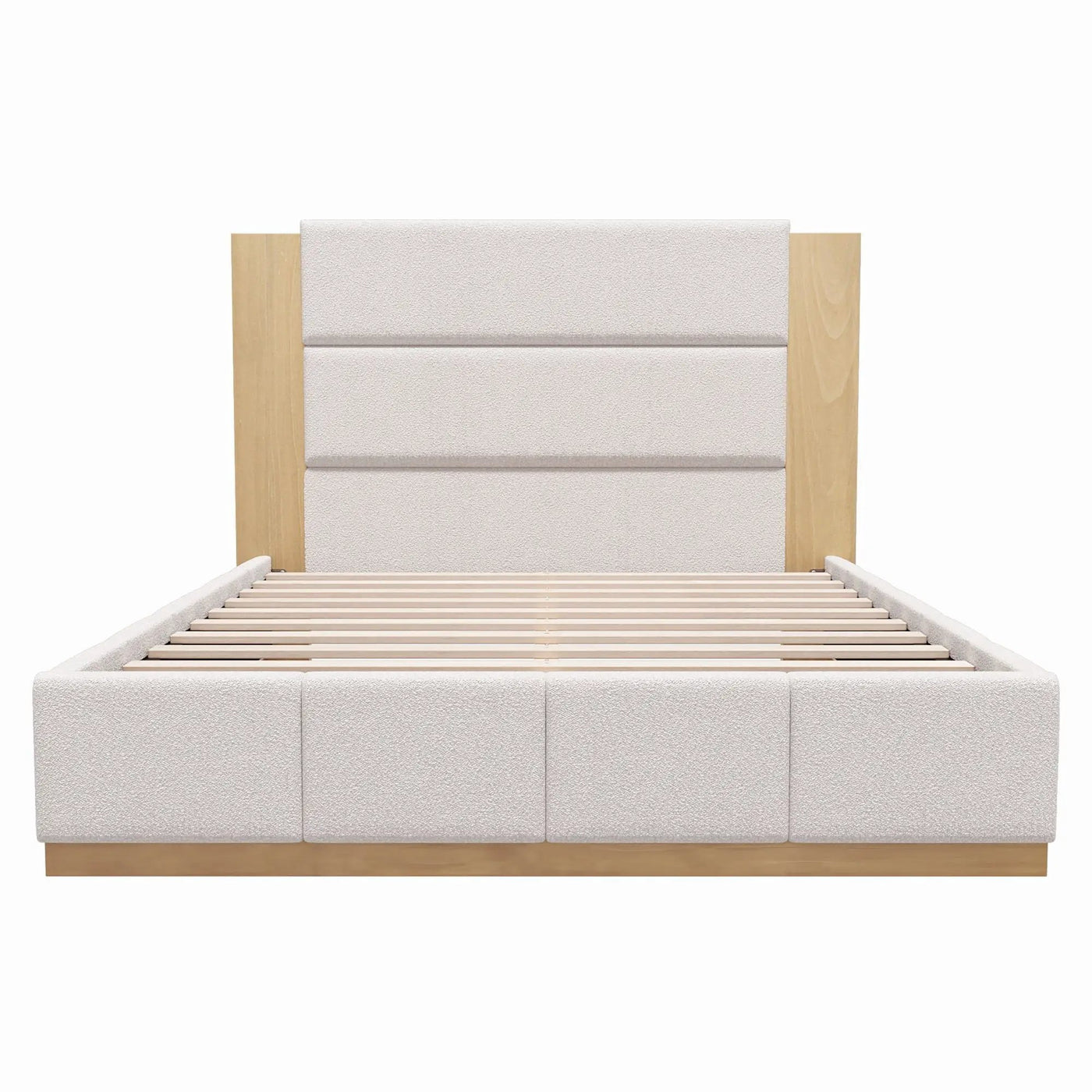 Modern Upholstered Platform Bed With Extended Headboard by HouseOfZazla