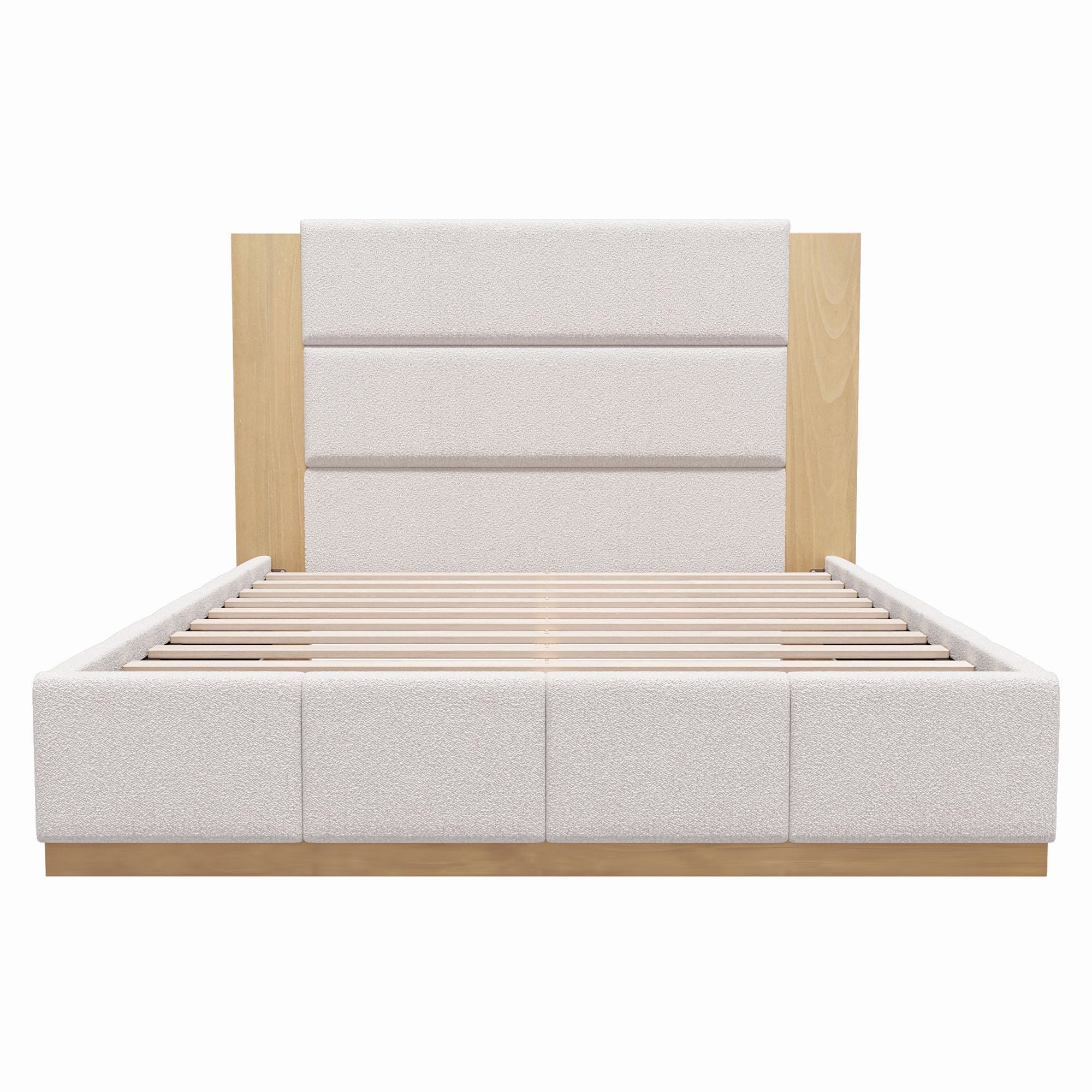 Modern Upholstered Platform Bed With Extended Headboard by HouseOfZazla