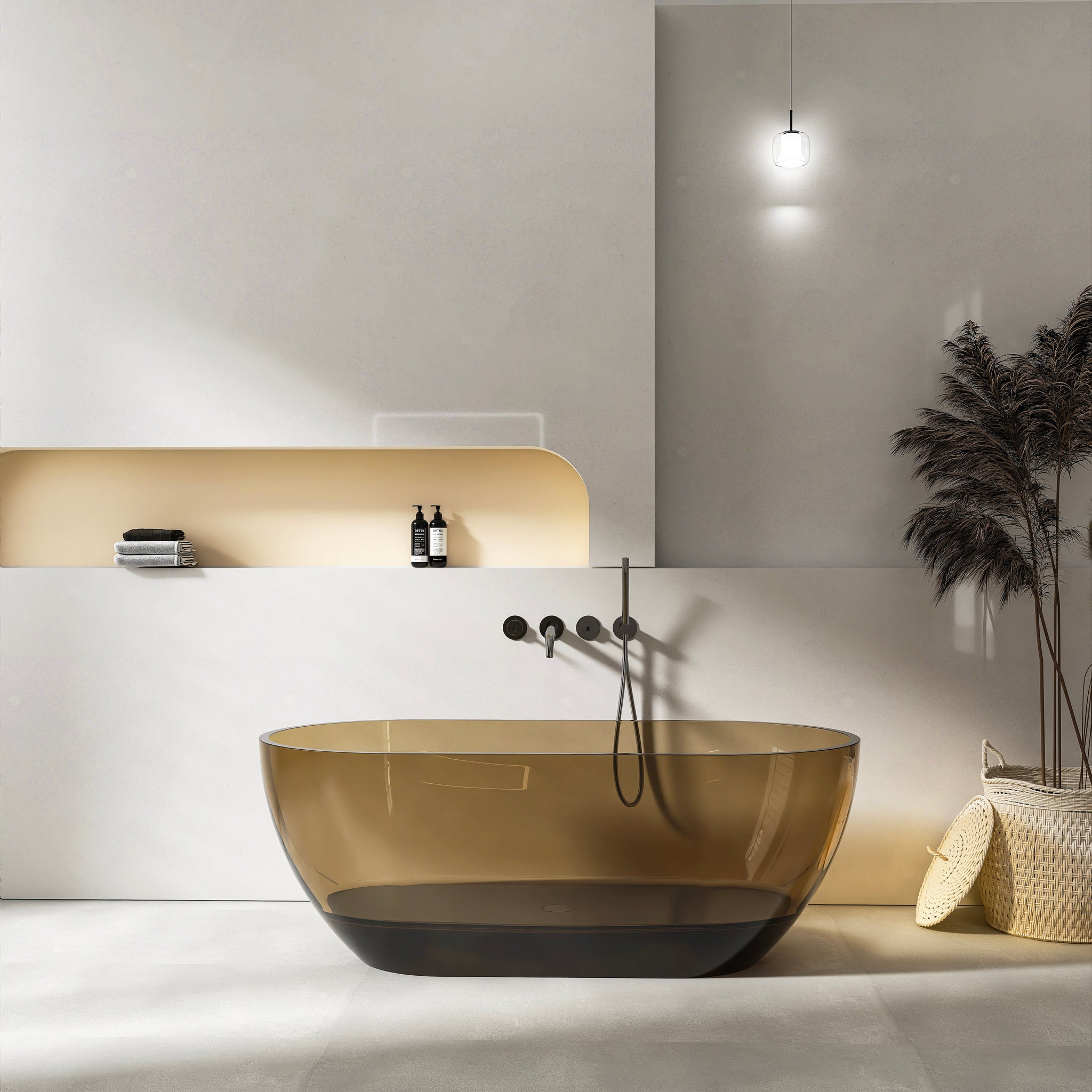 59 Inch Small-Size Resin Oval Freestanding Bathtub by HouseOfZazla