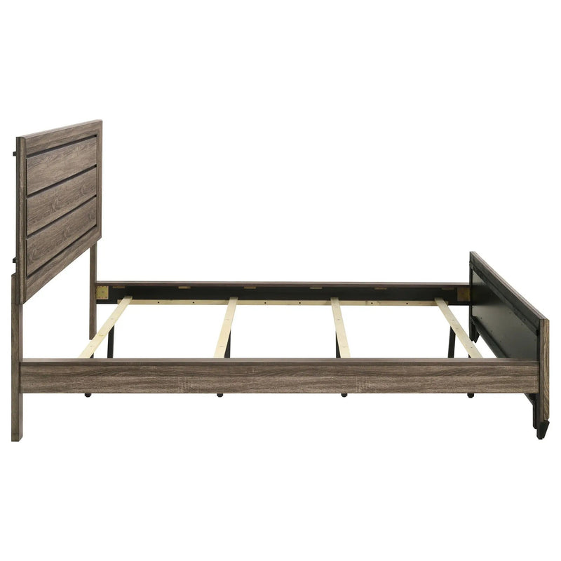 Kauffman Wood California King Panel Bed Washed Taupe by Unique Piece Furniture