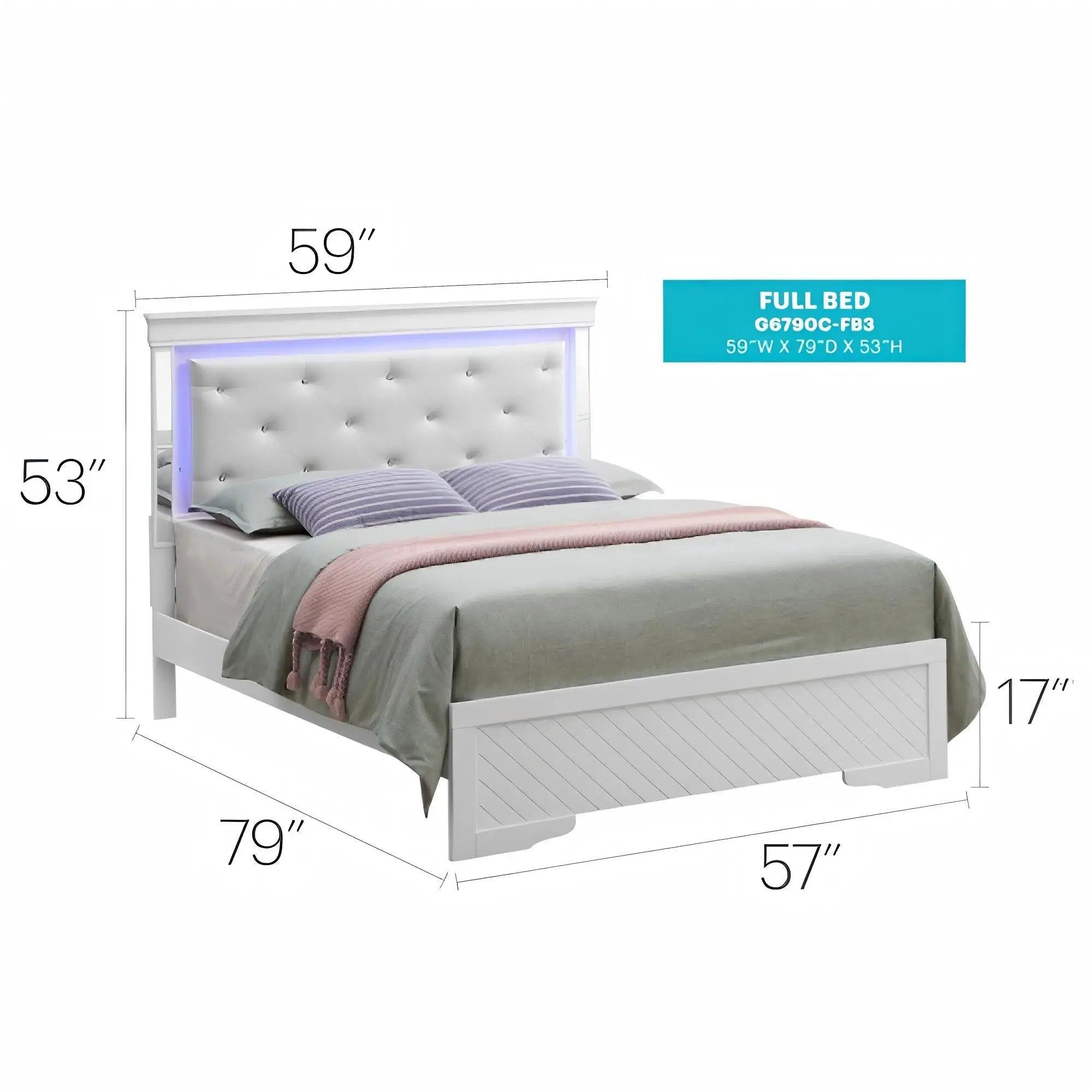 Bed With LED Light Accents Headboard by Unique Piece Furniture