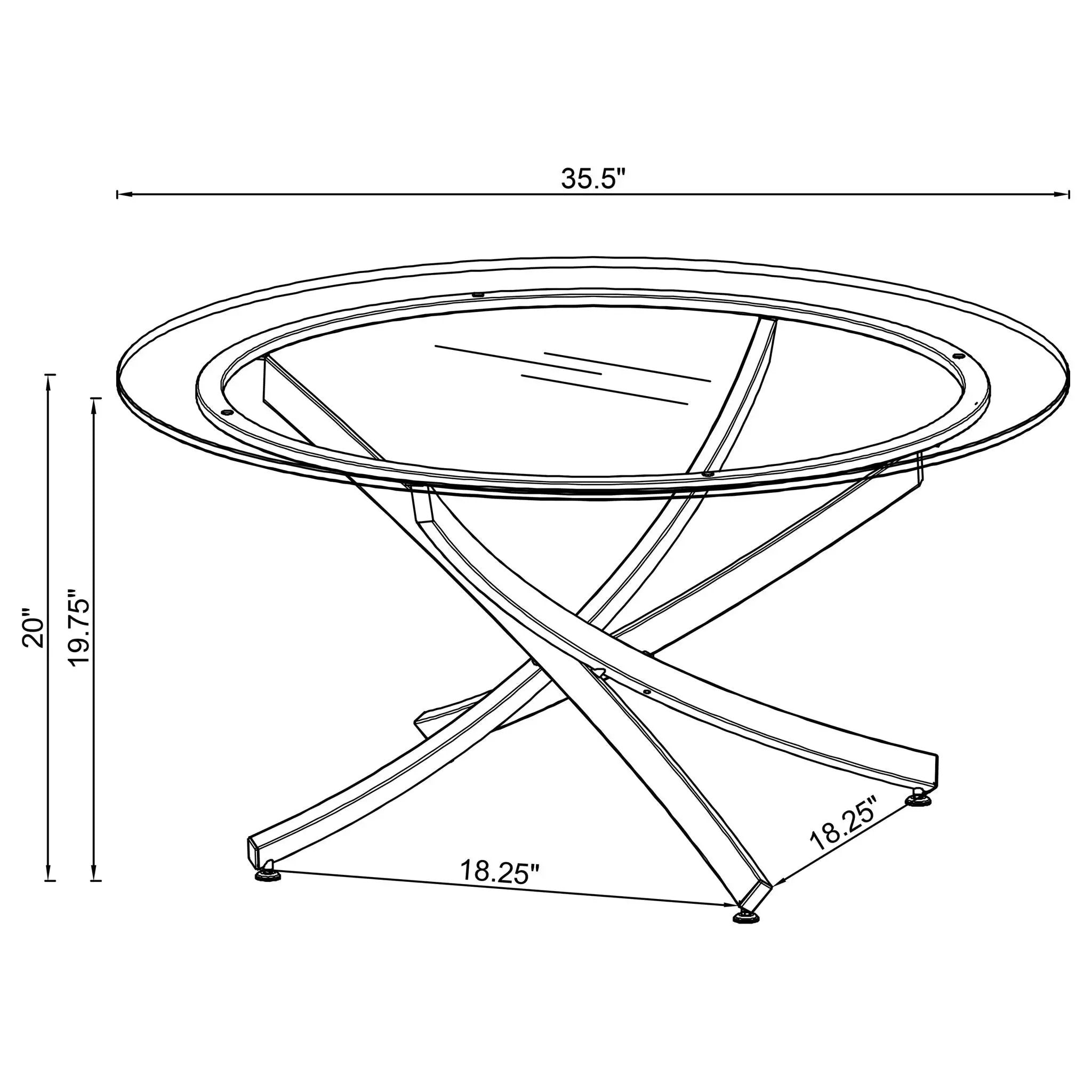 Brooke Round Glass Top Coffee Table Metal Base Brass by Unique Piece Furniture