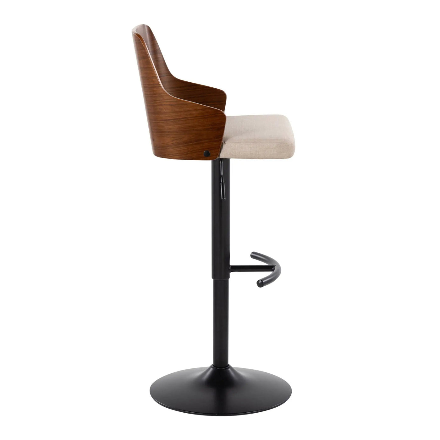 Ariana - Mid Century Modern Adjustable Barstool Stool With Swivel With Rounded T Footrest (Set of 2) by HouseOfZazla