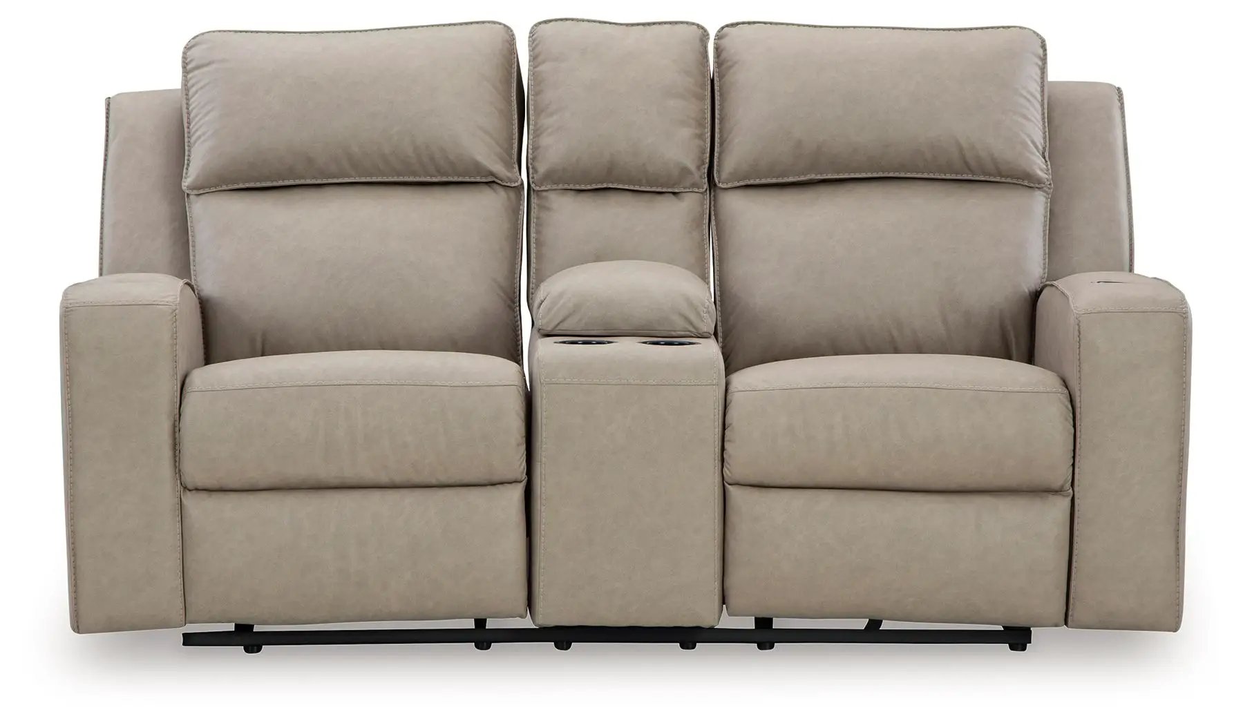 Lavenhorne - Dbl Rec Loveseat W/Console - Pebble by Unique Piece Furniture
