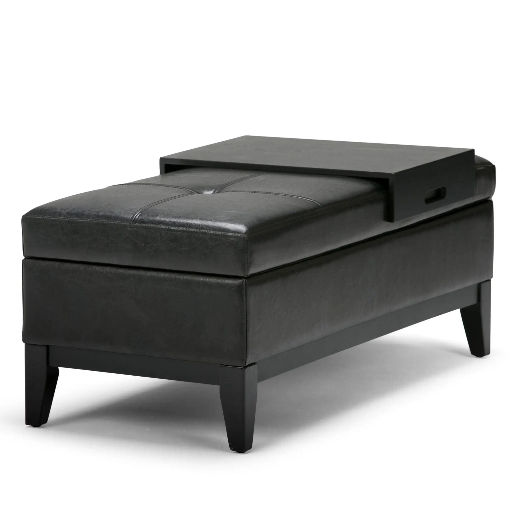 Oregon - Contemporary Storage Ottoman Bench With Tray by Unique Piece Furniture