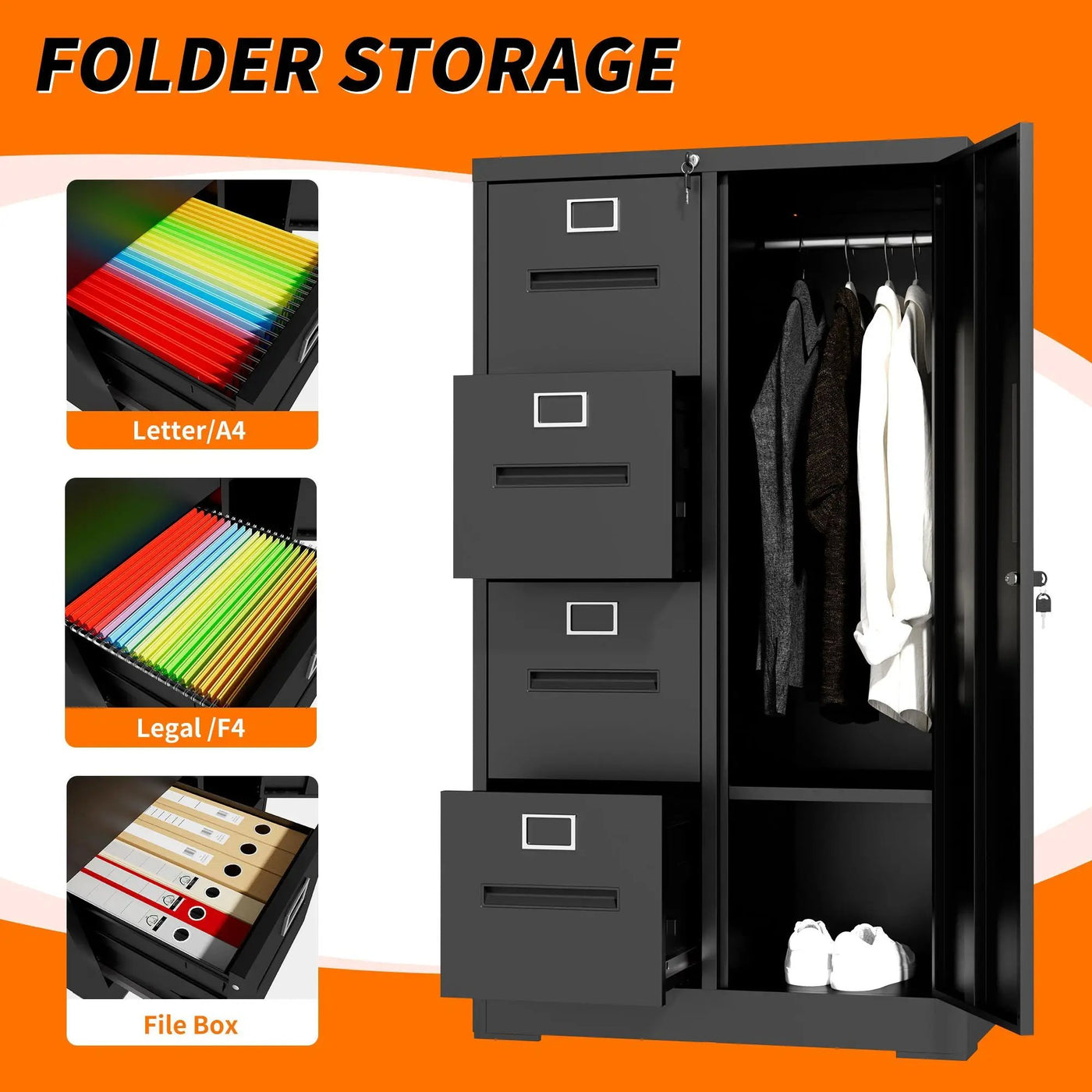 Storage Vertical Filing Cabinet With Lock by HouseOfZazla