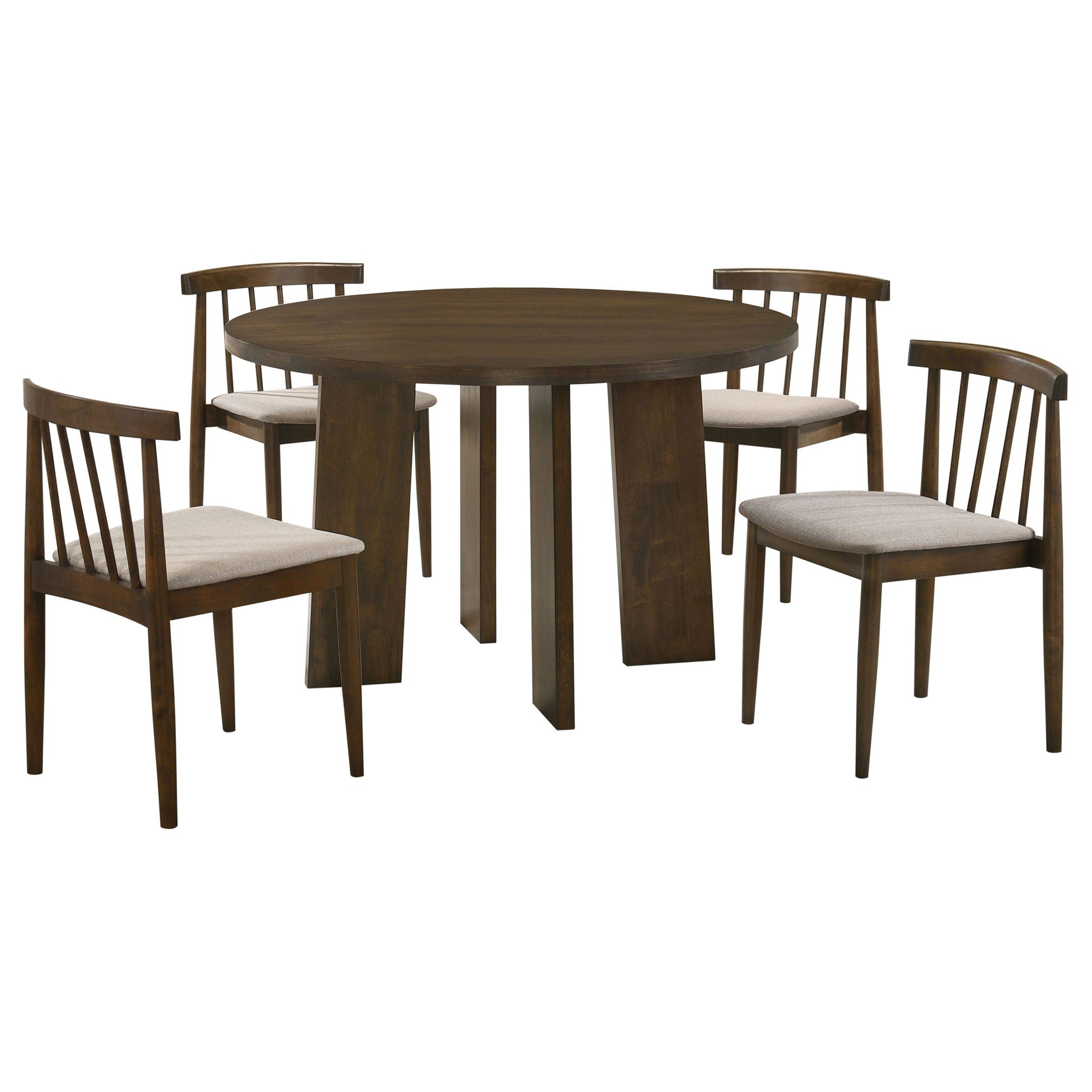 Strouse 5-piece Dining Set Wheat and Walnut by Unique Piece Furniture