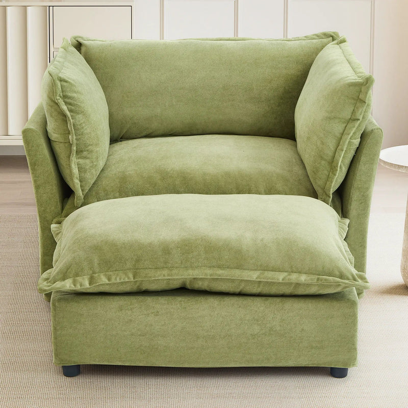 Modern Armchair Sofa With Movable Ottoman by HouseOfZazla