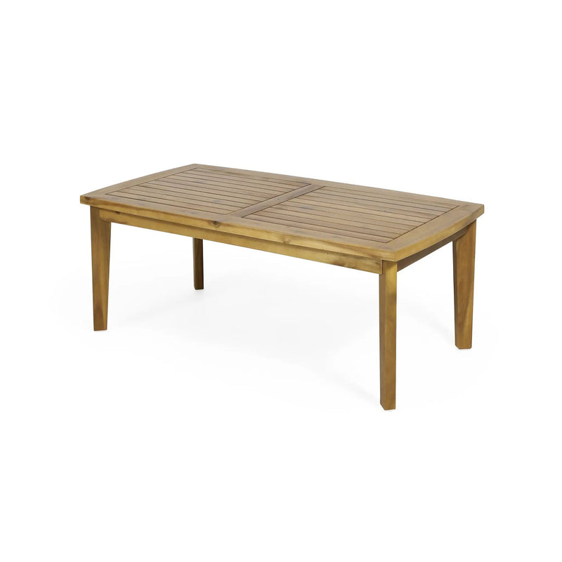 2-Person Outdoor Acacia Wood Patio Seating Group with Cushions and Coffee Table by HouseOfZazla