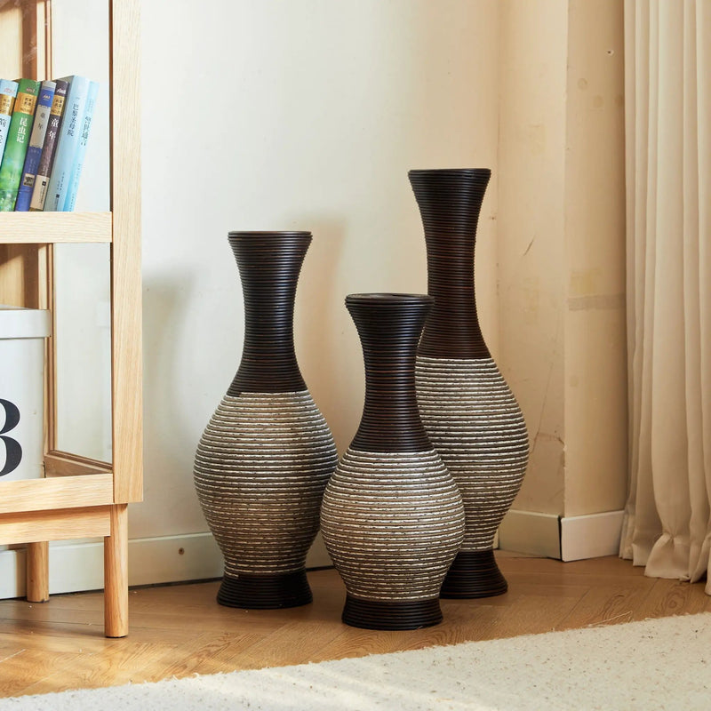 Tall Designer Floor Vase With Elegant 2 Tone by Unique Piece Furniture