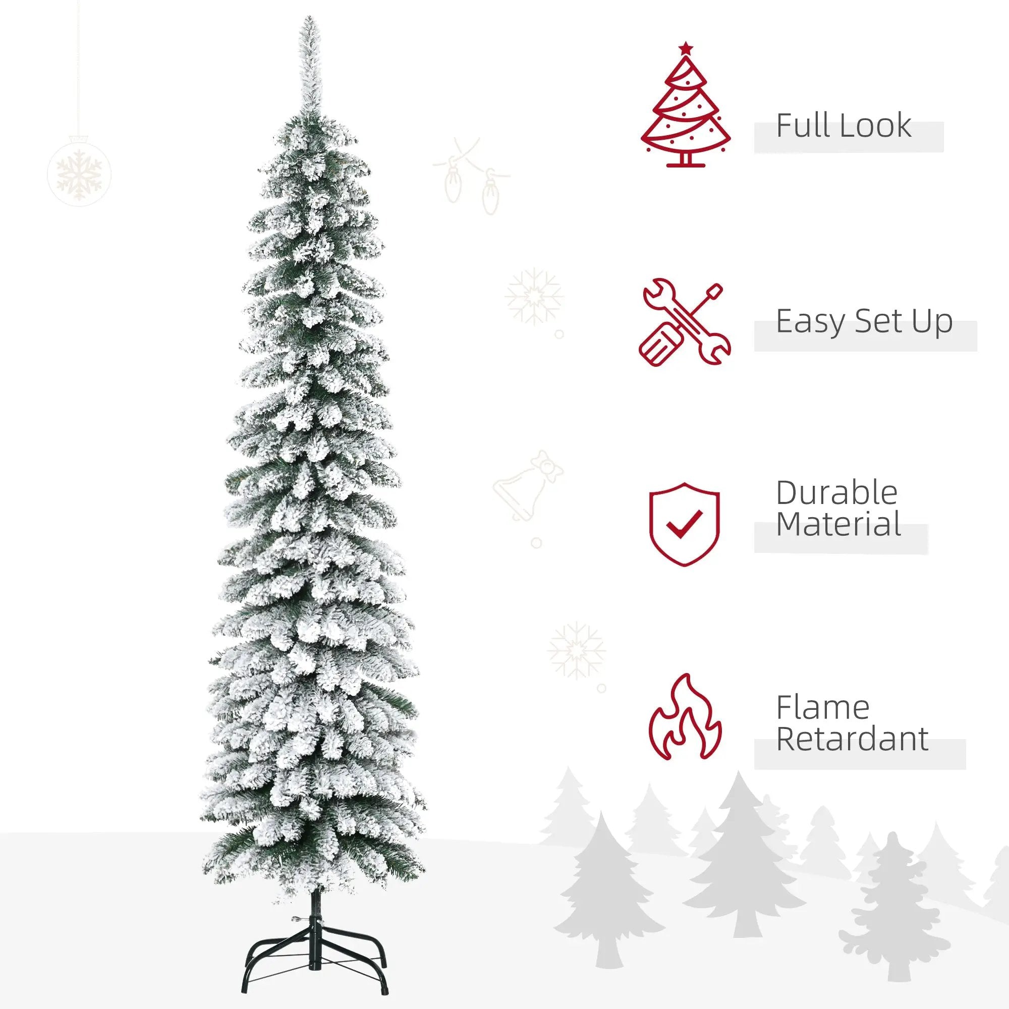 HOMCOM 6' Tall Unlit Snow Flocked Artificial Christmas Tree by HouseOfZazla
