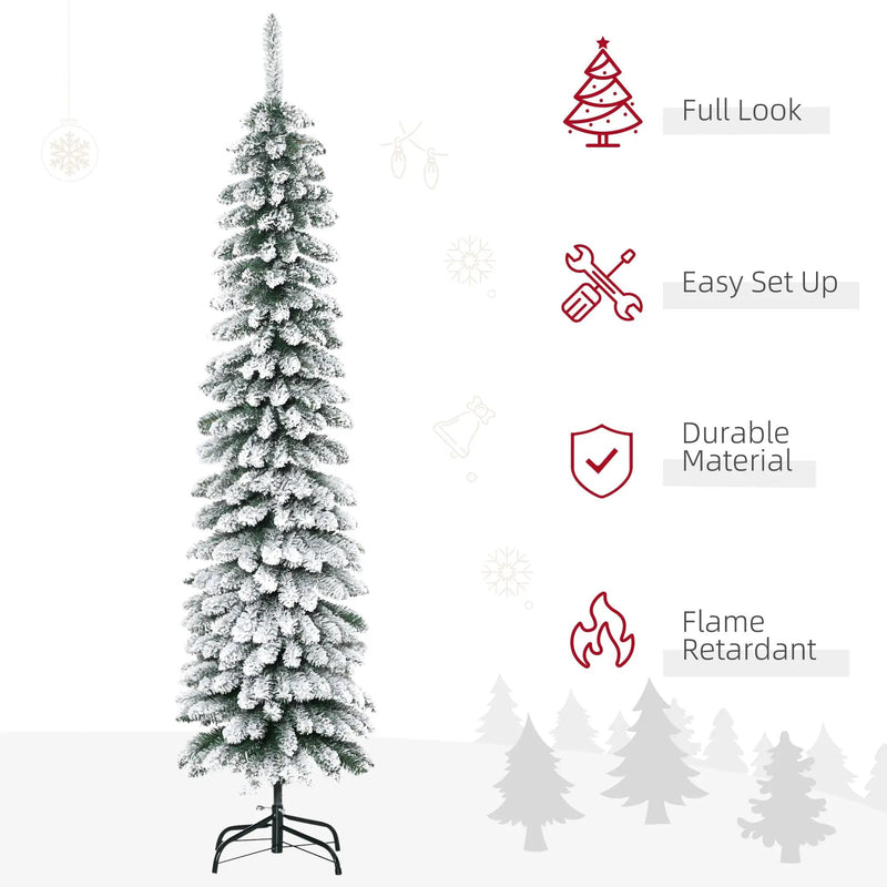 HOMCOM 6' Tall Unlit Snow Flocked Artificial Christmas Tree by HouseOfZazla