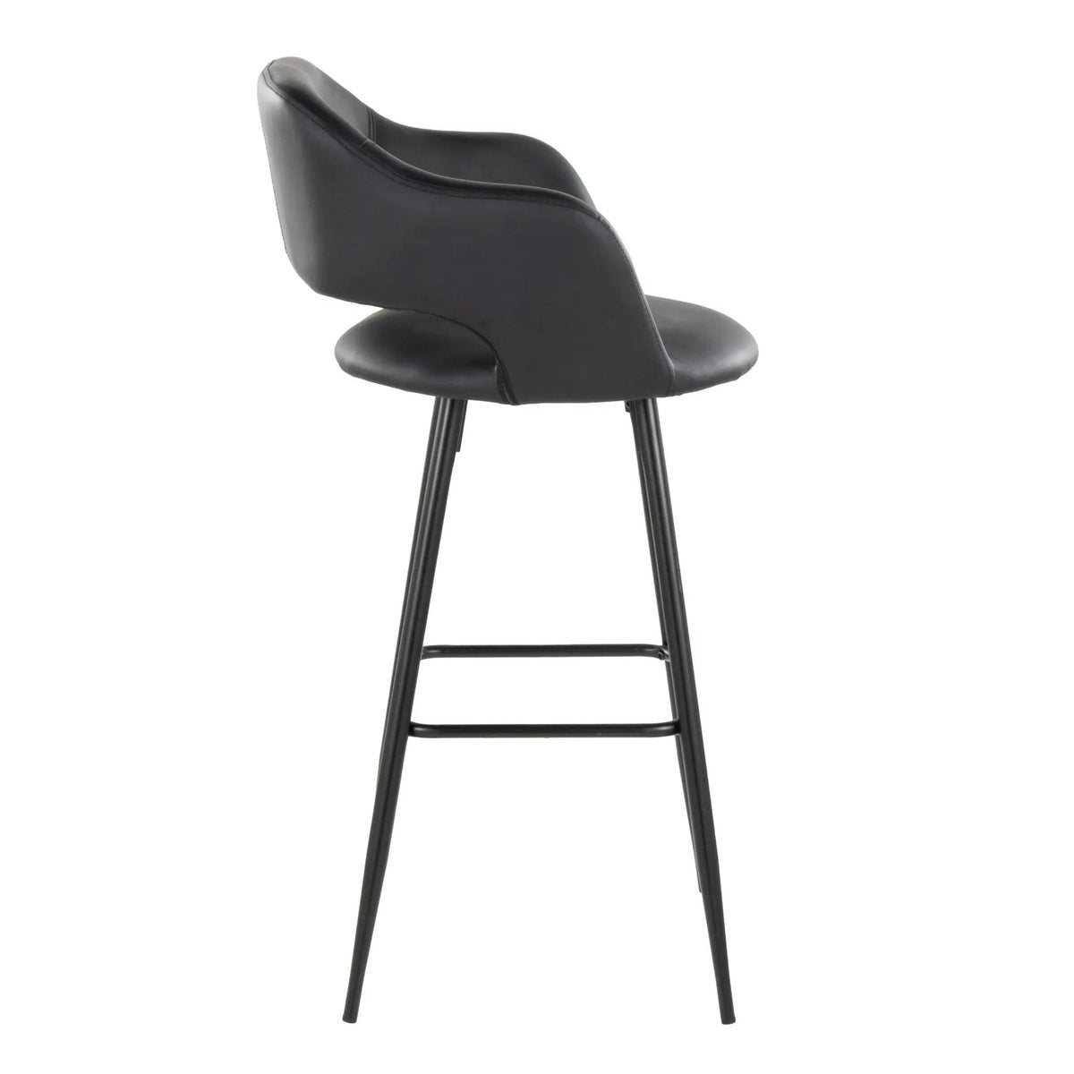 Margarite - Contemporary Fixed Height BarStool With Square Footrest (Set of 2) by HouseOfZazla