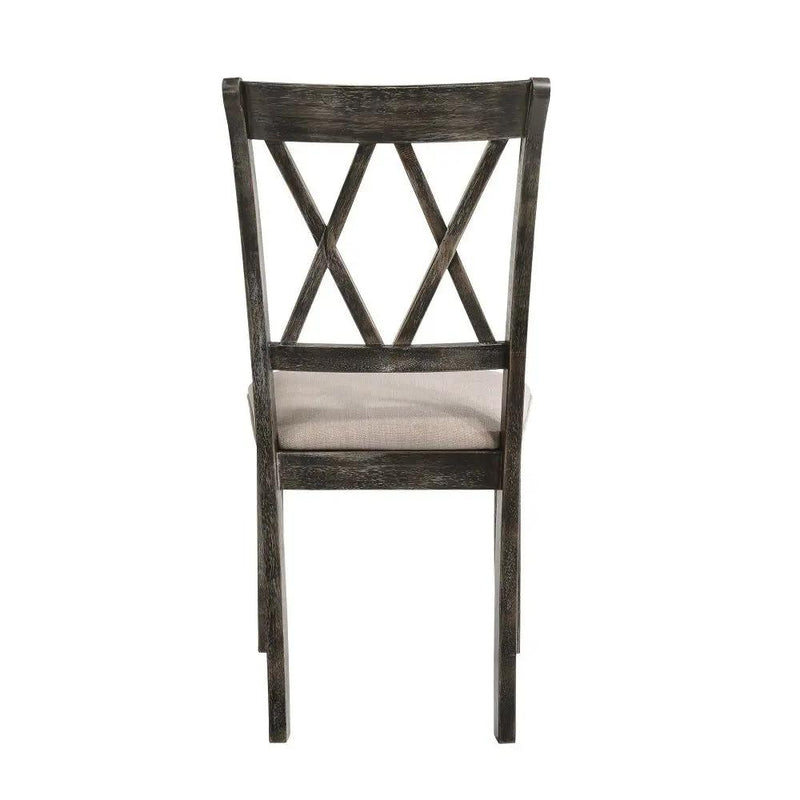 Claudia II - Side Chair (Set of 2) - Beige Fabric & Weathered Gray by Unique Piece Furniture