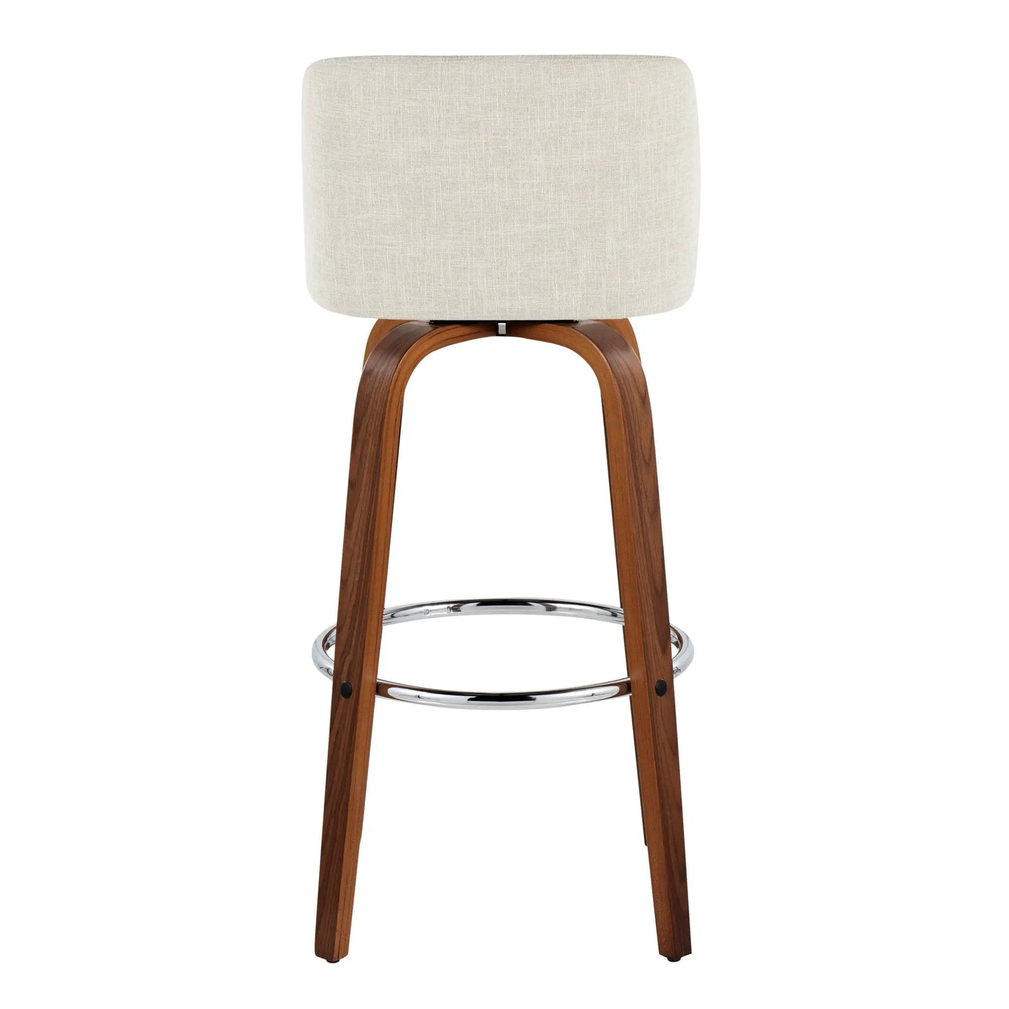 Toriano - Contemporary, Fixed Height Barstool Swivel & Round Footrest (Set of 2) by Unique Piece Furniture