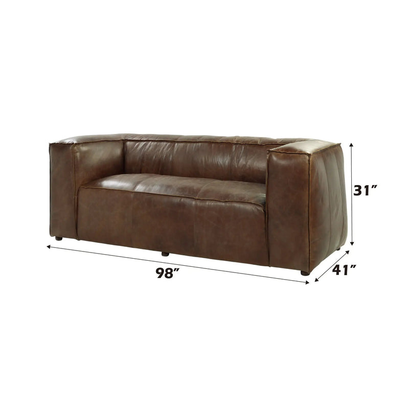 Brancaster - Grain Leather Sofa - Brown by Unique Piece Furniture