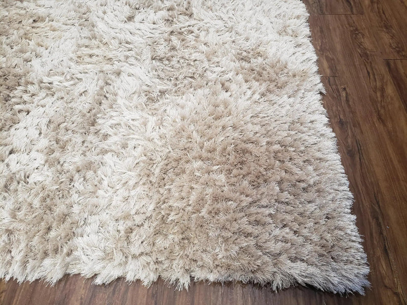 Ivory Shag Rug 6x7, Flokati Carpet, Shaggy Soft Plush Pile Area Rug, Modern Contemporary by Jewel Rugs