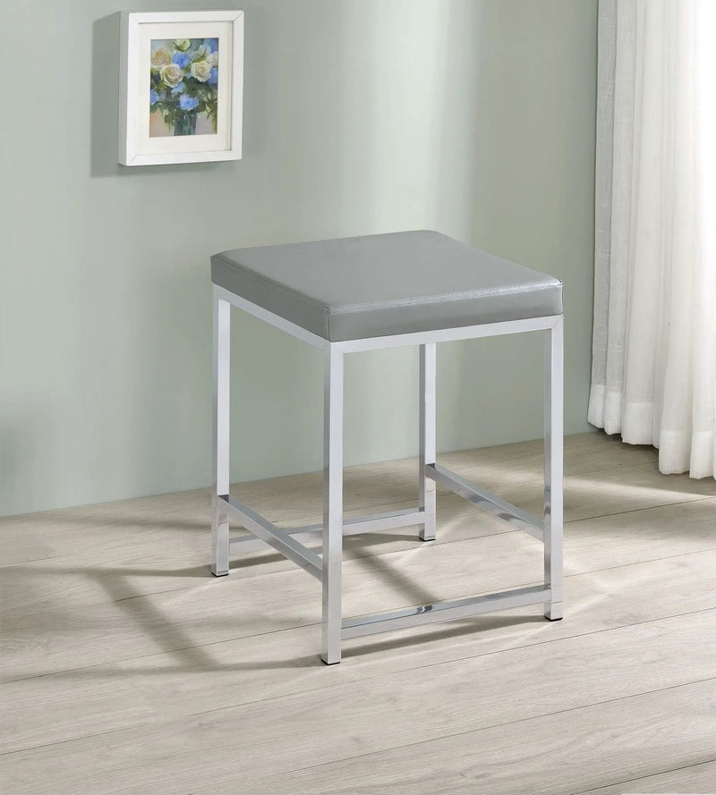 Umbridge Upholstered Square Padded Cushion Vanity Stool by Unique Piece Furniture