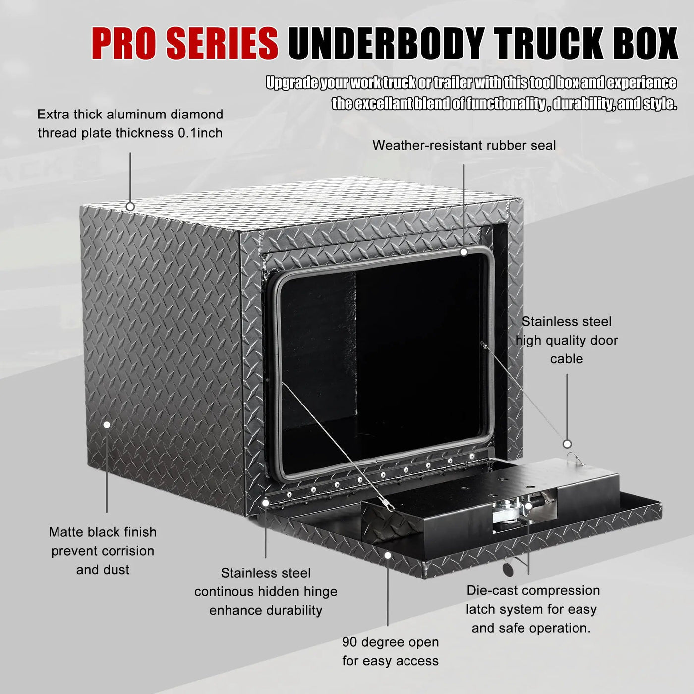 Pro Series Underbody Truck Tool Box Waterproof Storage Chest by HouseOfZazla