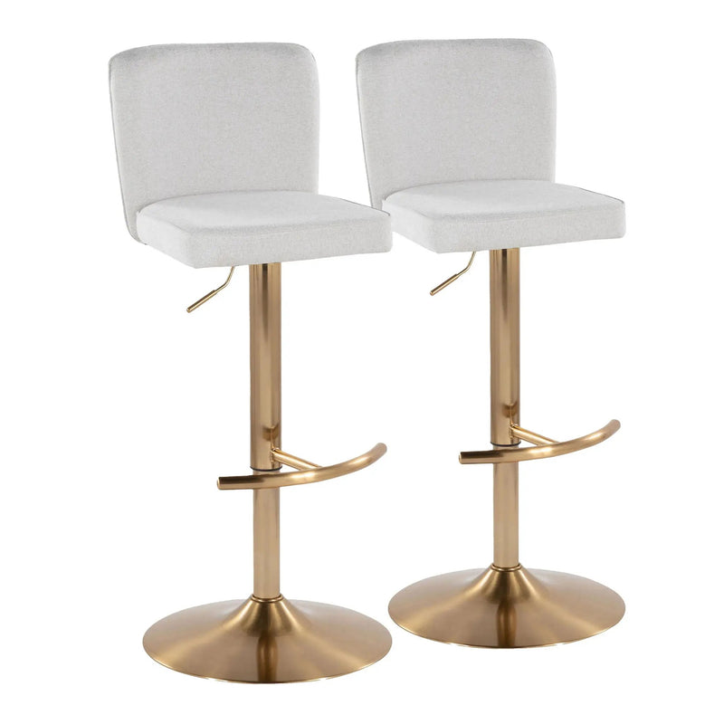 Henry - Contemporary Adjustable Barstool With Swivel With Rounded T Footrest (Set of 2) by Unique Piece Furniture