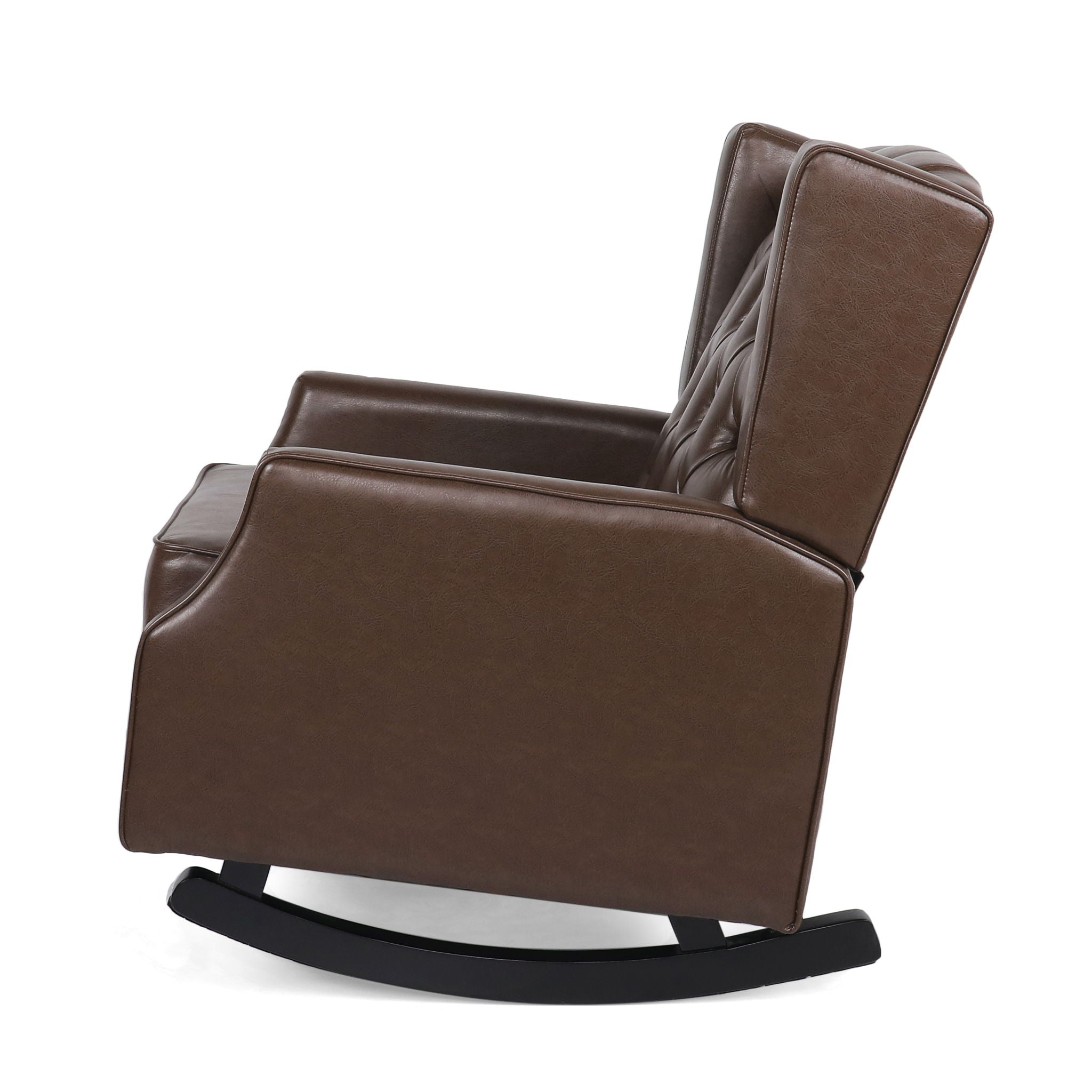 Amedou Contemporary Tufted Wingback Rocking Chair - Dark Brown by HouseOfZazla