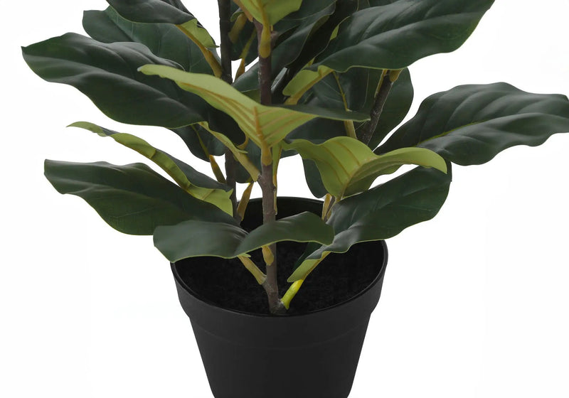 32" Tall, Artificial Plant, Fiddle Tree, Indoor, Faux, Fake, Floor, Greenery, Potted, Real Touch, Decorative - Green / Black by Unique Piece Furniture