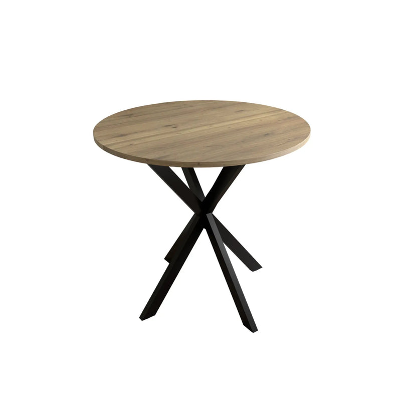 Round Dining Table For 2 - 4 People, Compact Kitchen Or Dining Room - Rustic Brown by HouseOfZazla