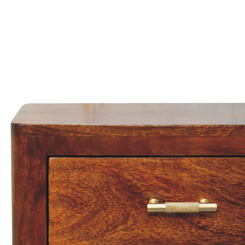 Luca Chestnut Nightstand With 3 Drawers by HouseOfZazla