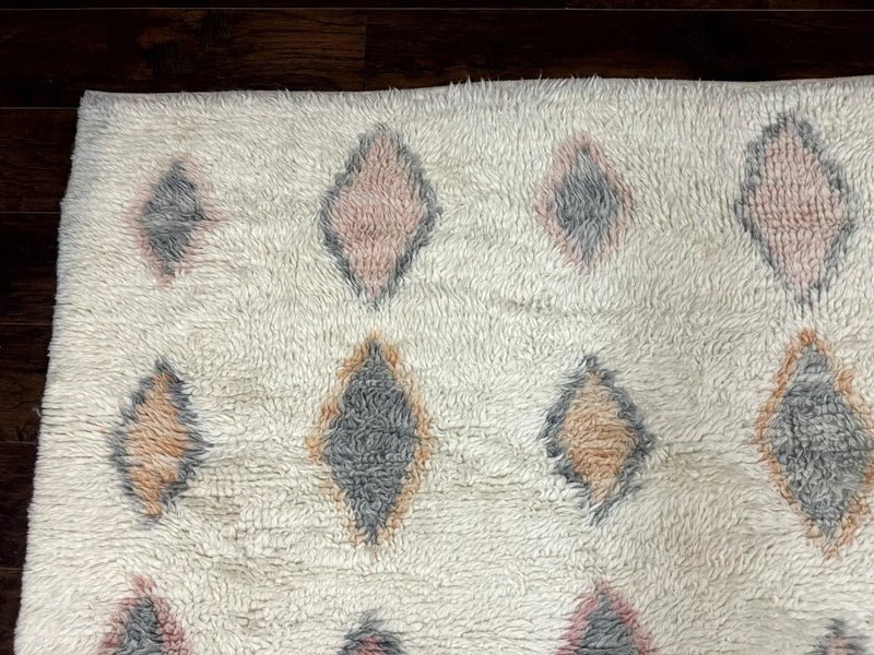 Large Modern Contemporary Indian Shag Rug 11x14, Ivory, Handmade Wool Carpet by Jewel Rugs