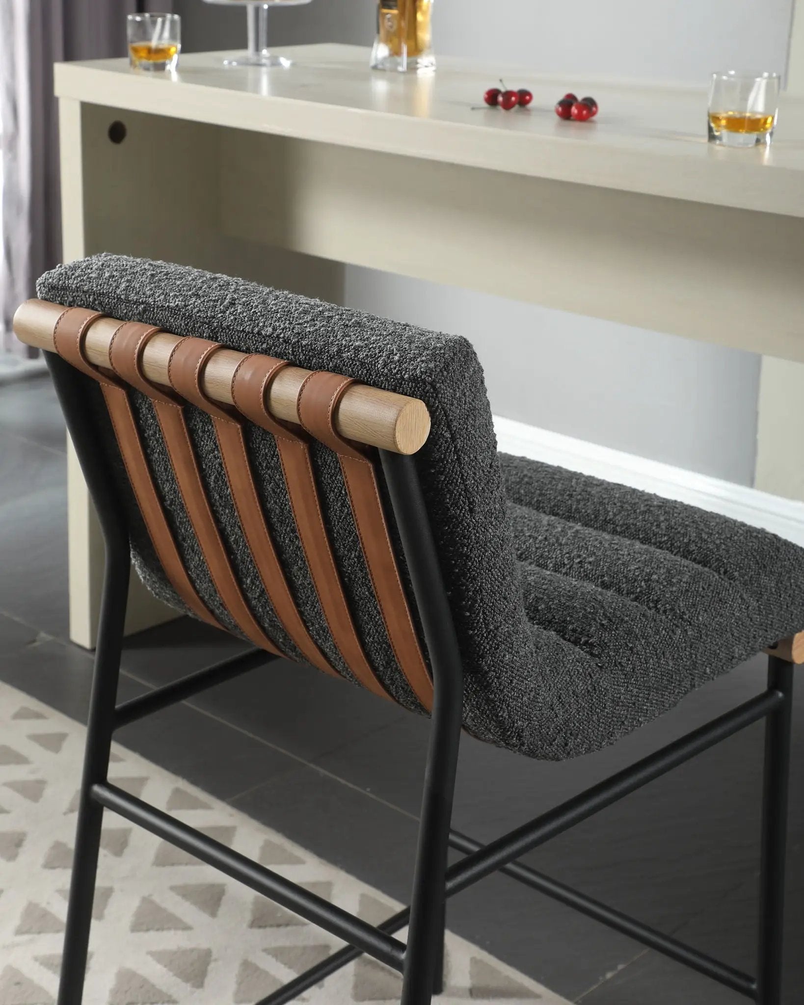 Lahni - 17" Boucle Fabric Counter Height Chair by Unique Piece Furniture