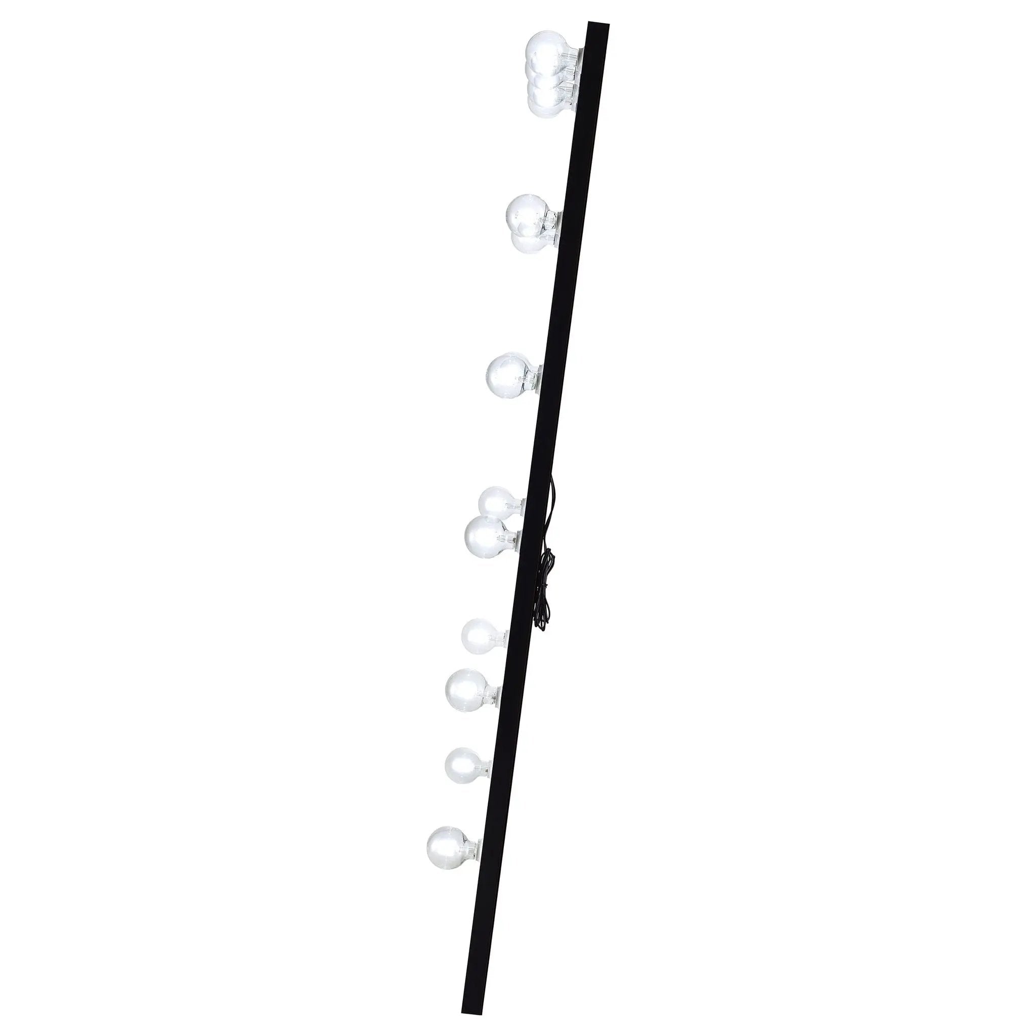 Zayan 32 x 71 Inch Floor Mirror LED Lighting Black Gloss by Unique Piece Furniture