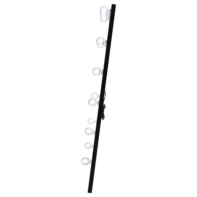 Zayan 32 x 71 Inch Floor Mirror LED Lighting Black Gloss by Unique Piece Furniture