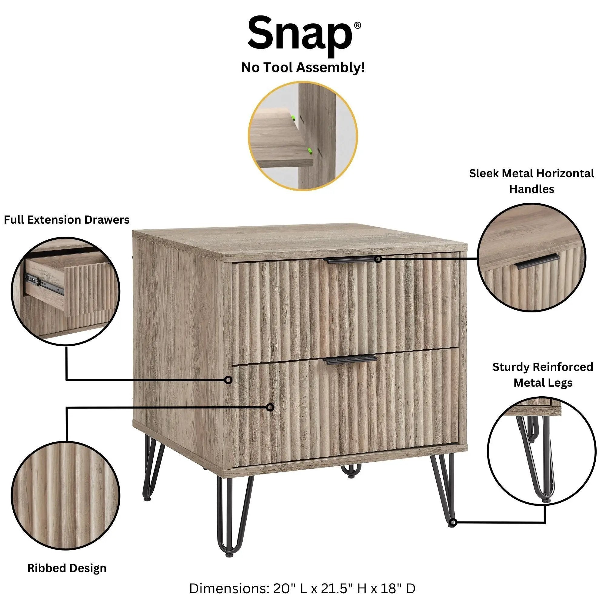 Dumbo - Nightstand With 2 Drawers by HouseOfZazla