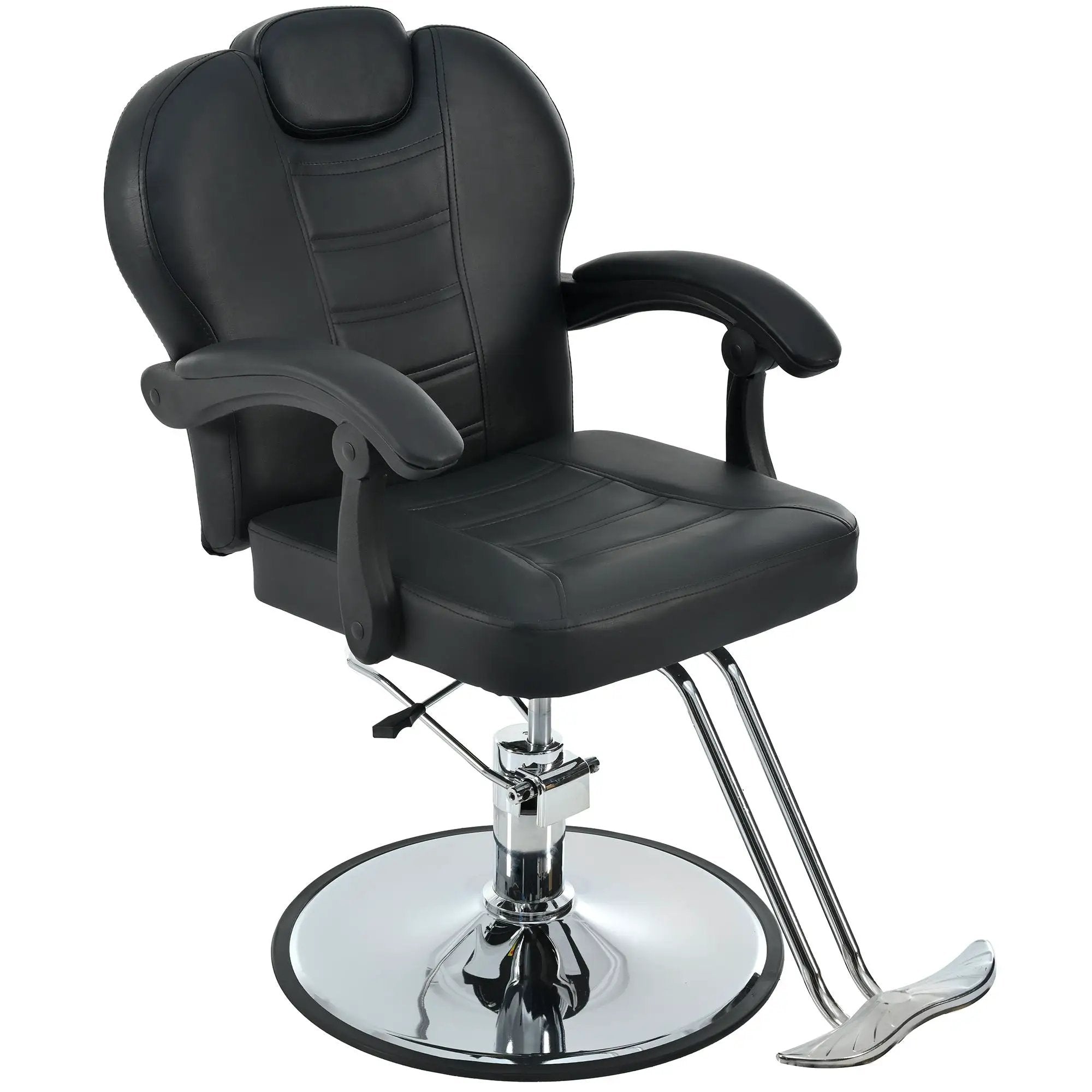 Classic Reclining Barber Chair Salon Chair For Hair Stylist With Heavy Duty Hydraulic Pump, 360° Rotation, Tattoo Chair Shampoo Beauty Salon Equipment, Max Load Weight 330 Lbs by HouseOfZazla