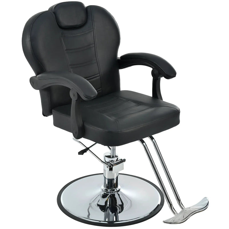 Classic Reclining Barber Chair Salon Chair For Hair Stylist With Heavy Duty Hydraulic Pump, 360° Rotation, Tattoo Chair Shampoo Beauty Salon Equipment, Max Load Weight 330 Lbs by HouseOfZazla