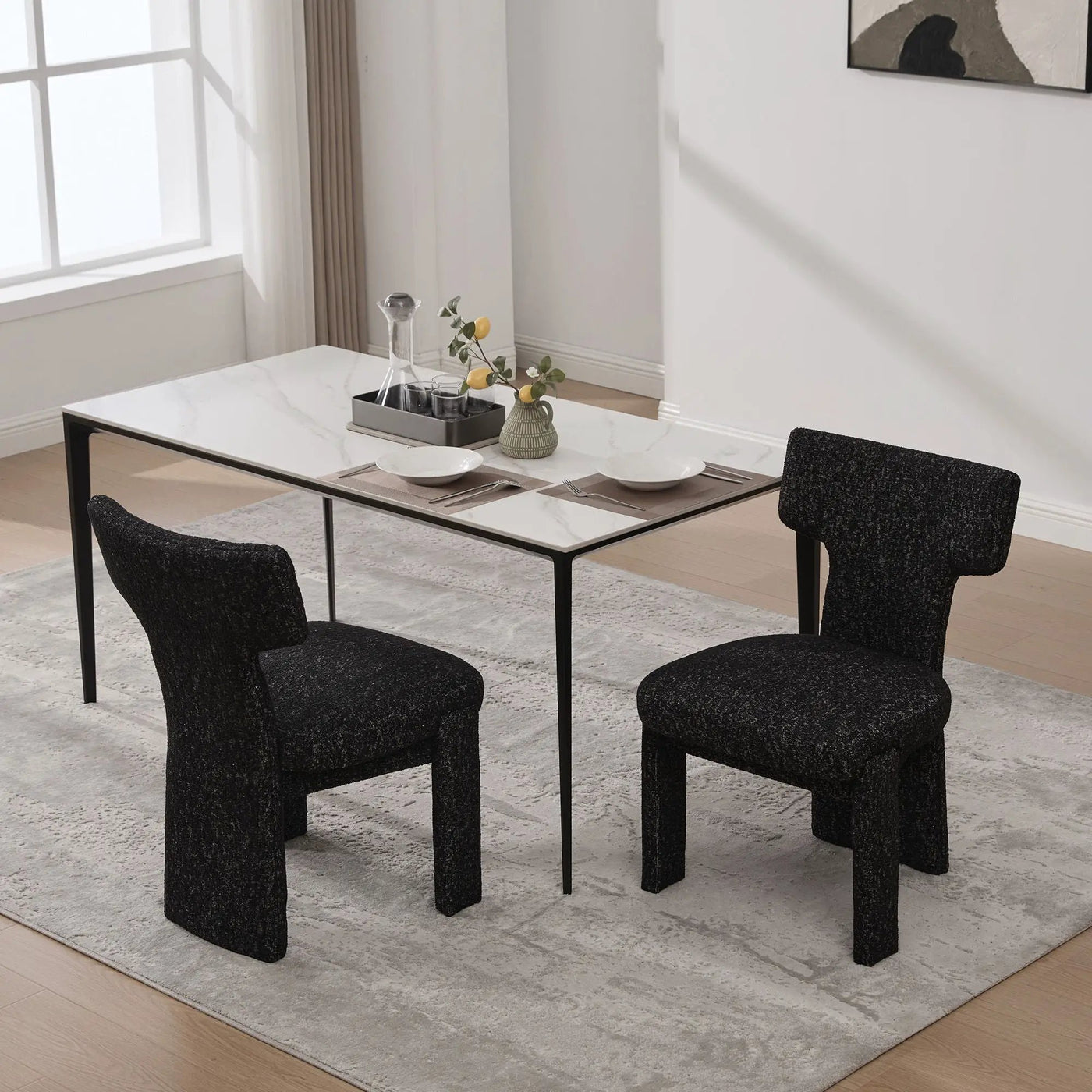 Armless Curved Back Accent Chairs by Unique Piece Furniture