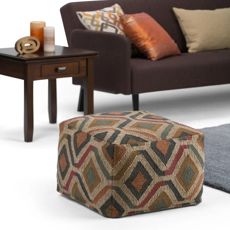 Johanna - Handcrafted Square Pouf by HouseOfZazla