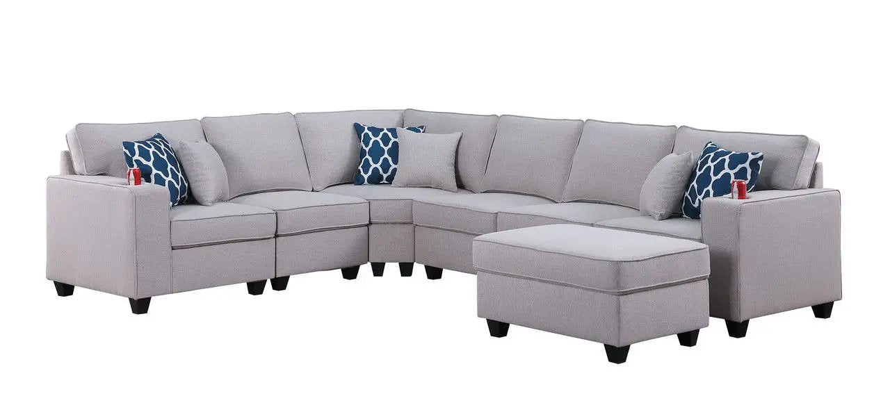 Cooper - Sectional Sofa With Ottomans And Cupholder by Unique Piece Furniture