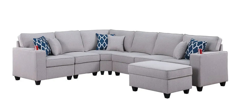 Cooper - Sectional Sofa With Ottomans And Cupholder by Unique Piece Furniture