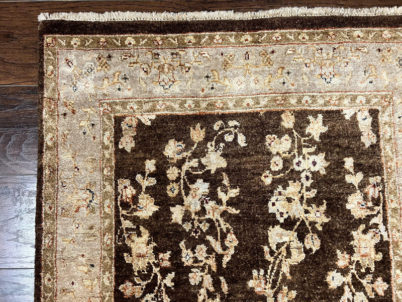 Peshawar Runner Rug 3 x 20, Wool Hand Knotted Vintage Pakistani Carpet, Brown & Taupe, Chobi Mahal Floral Rug, Extra Long Hallway Runner by Jewel Rugs