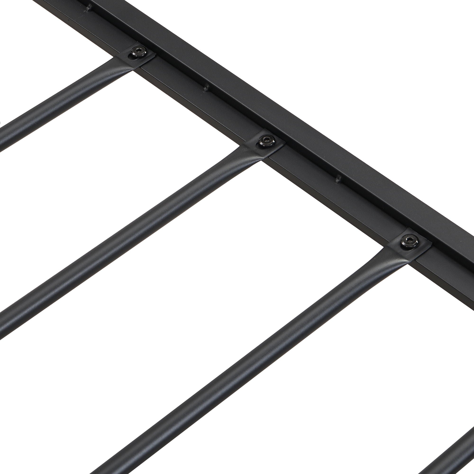 Modern Bed Frame With LED Lights, Upholstered Headboard, USB Charging