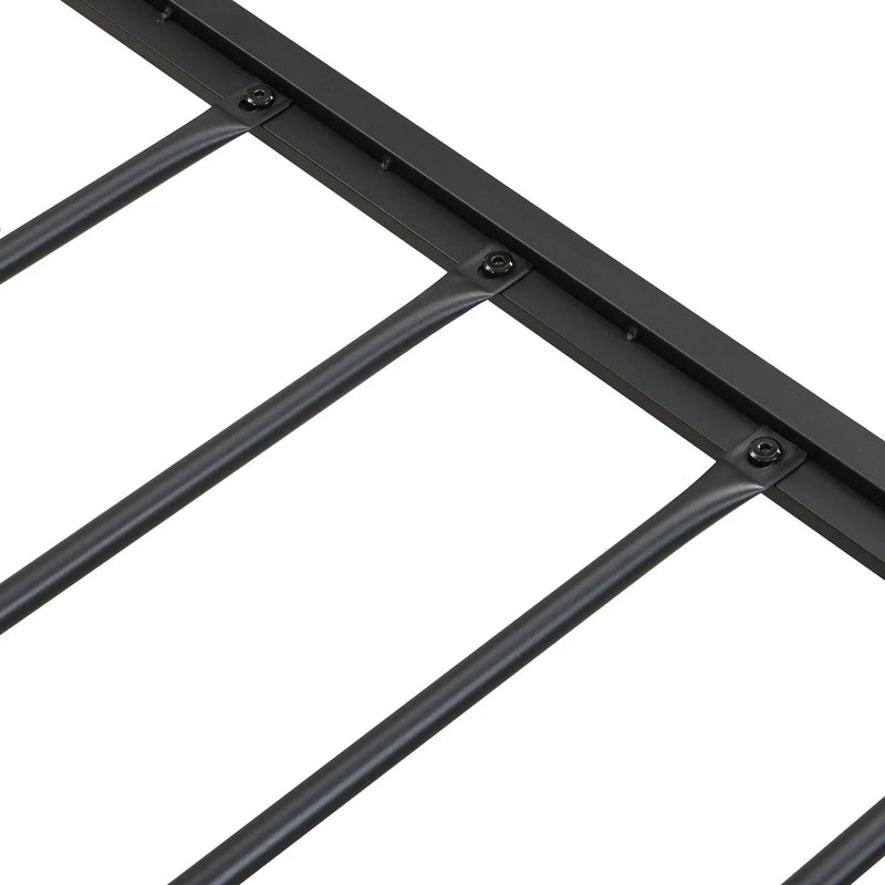 Modern Bed Frame With LED Lights, Upholstered Headboard, USB Charging
