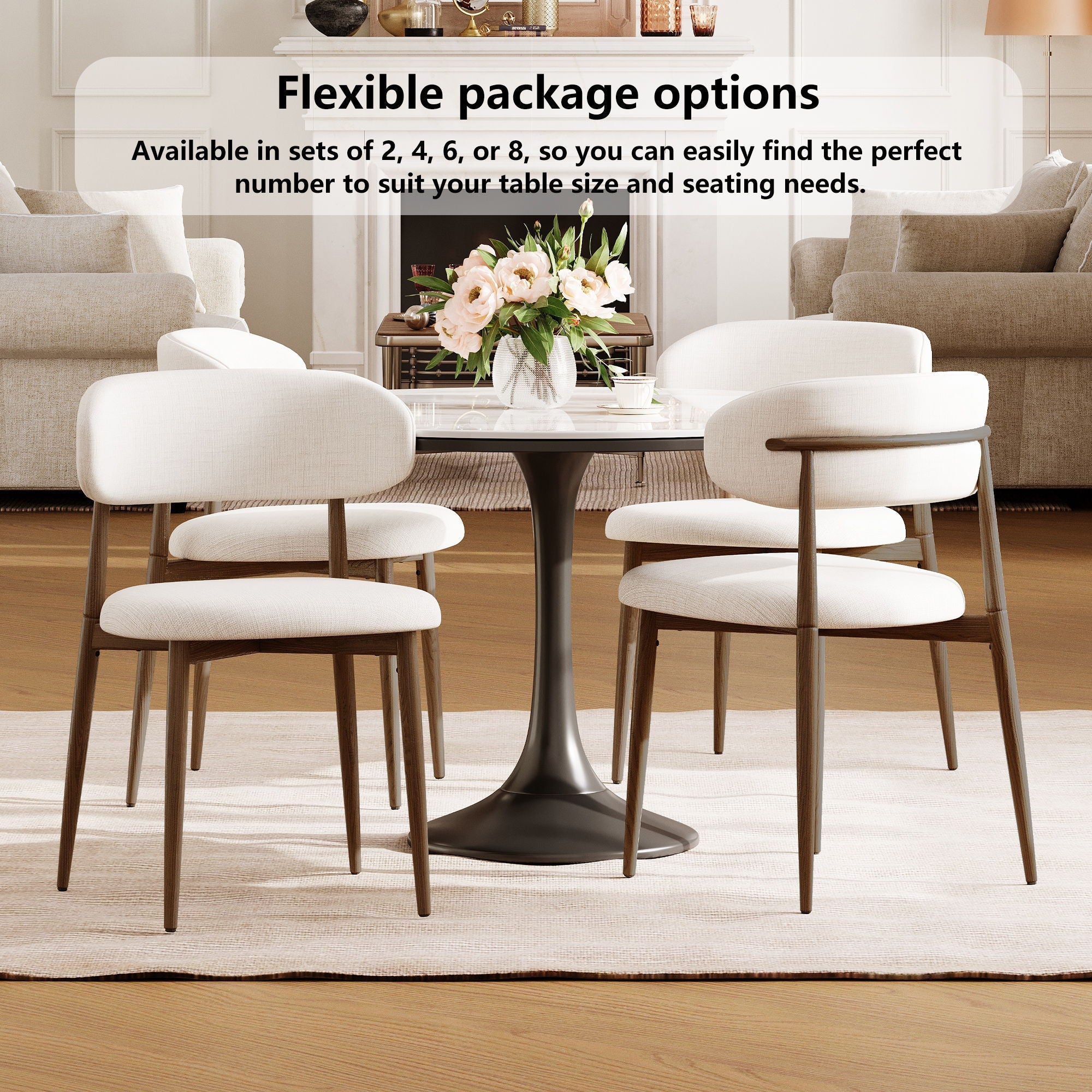 Upholstered Dining Chairs For Dining Room (Set of 2) - Beige by HouseOfZazla