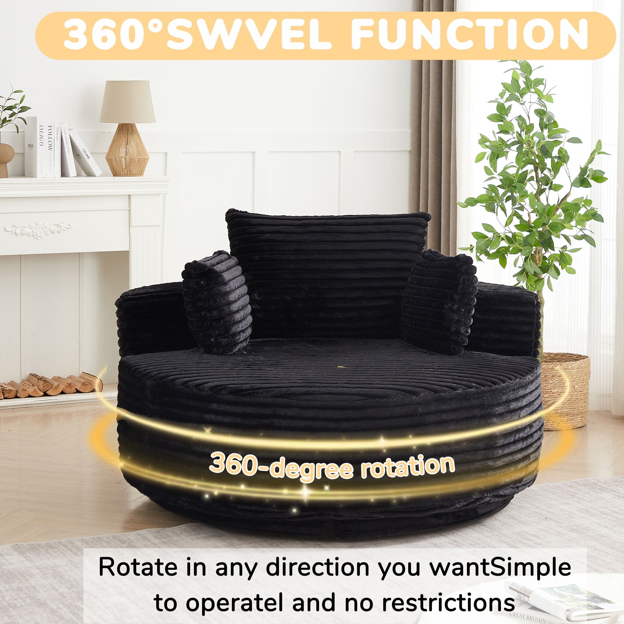 Swivel Chair With 360° Rotation For Living Room by HouseOfZazla