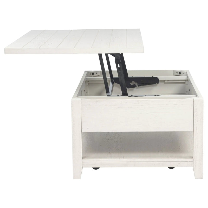 Payne 48-inch Mobile Lift Top Coffee Table Distressed White by Unique Piece Furniture
