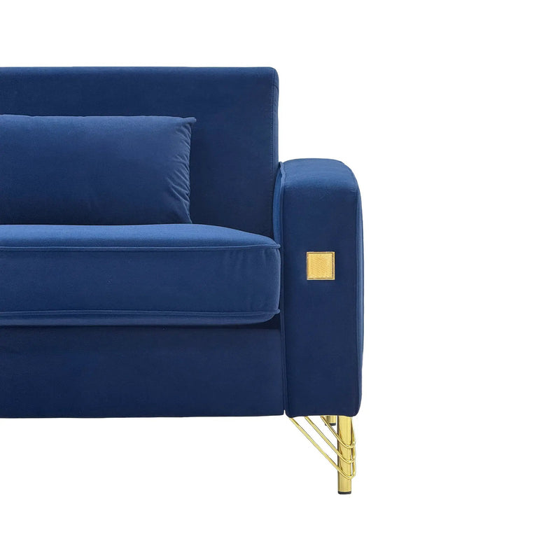 Luxury Velvet Sofa with Gold Accents by HouseOfZazla