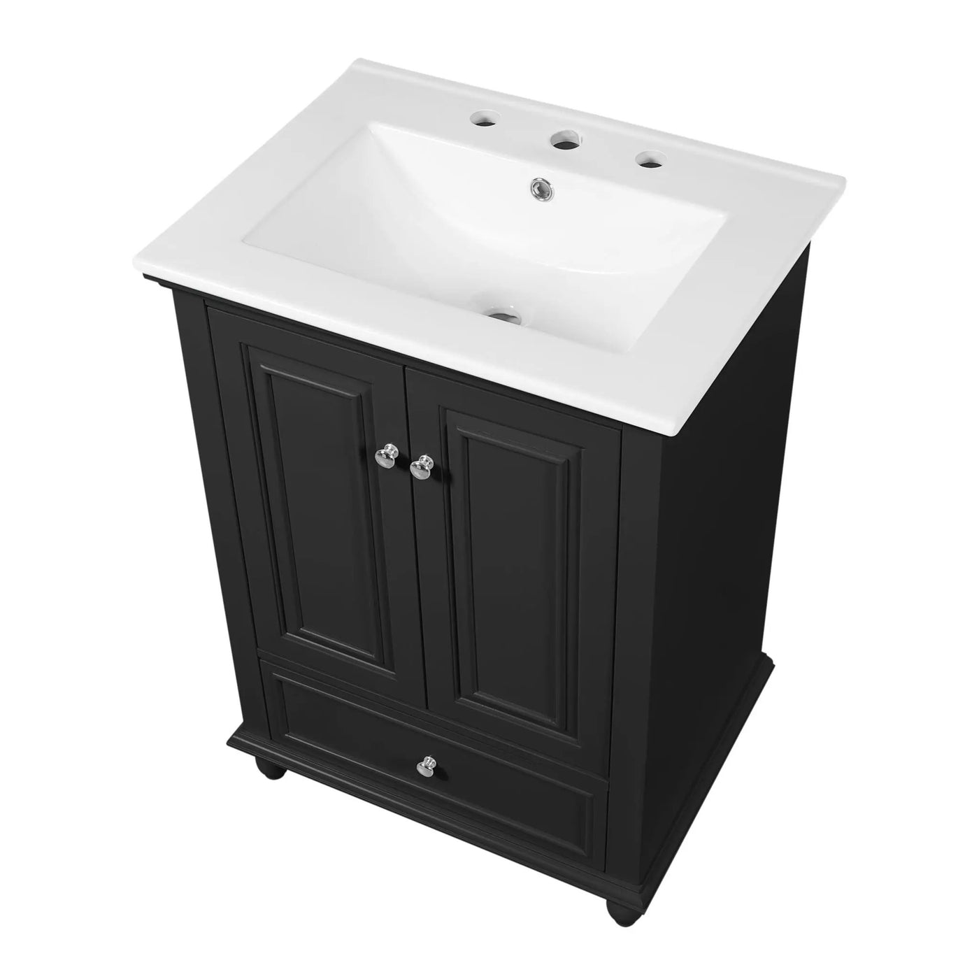 Modern Bathroom Vanity With Sink, Cabinet With Drawer And Dividers, Rectangular Storage Unit by HouseOfZazla